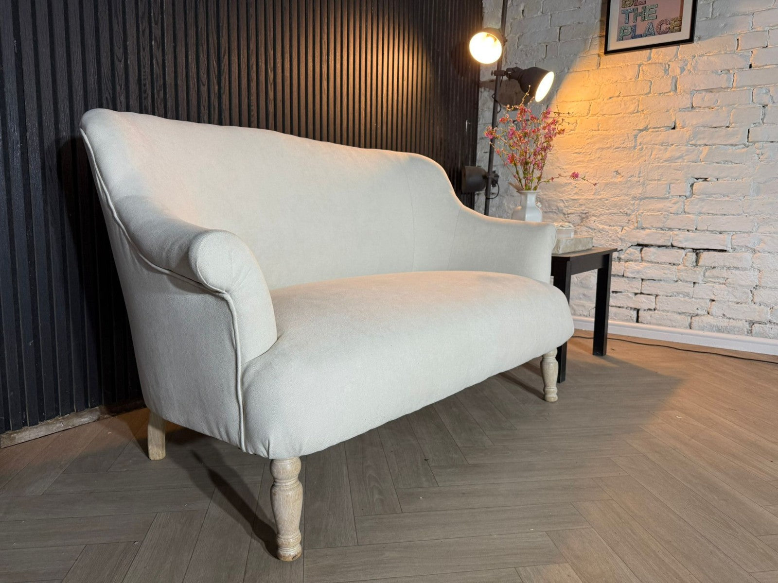 LOAF Soufflé 2 Seater Sofa – White Linen (Twill)