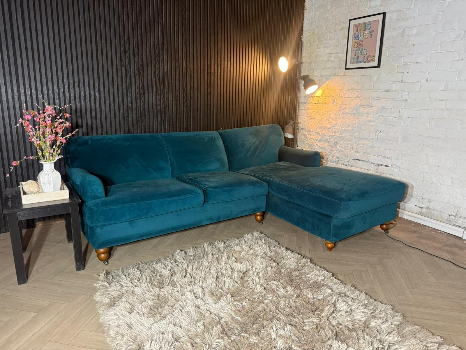 Made com Teal Chaise Corner Sofa – RRP £1,099