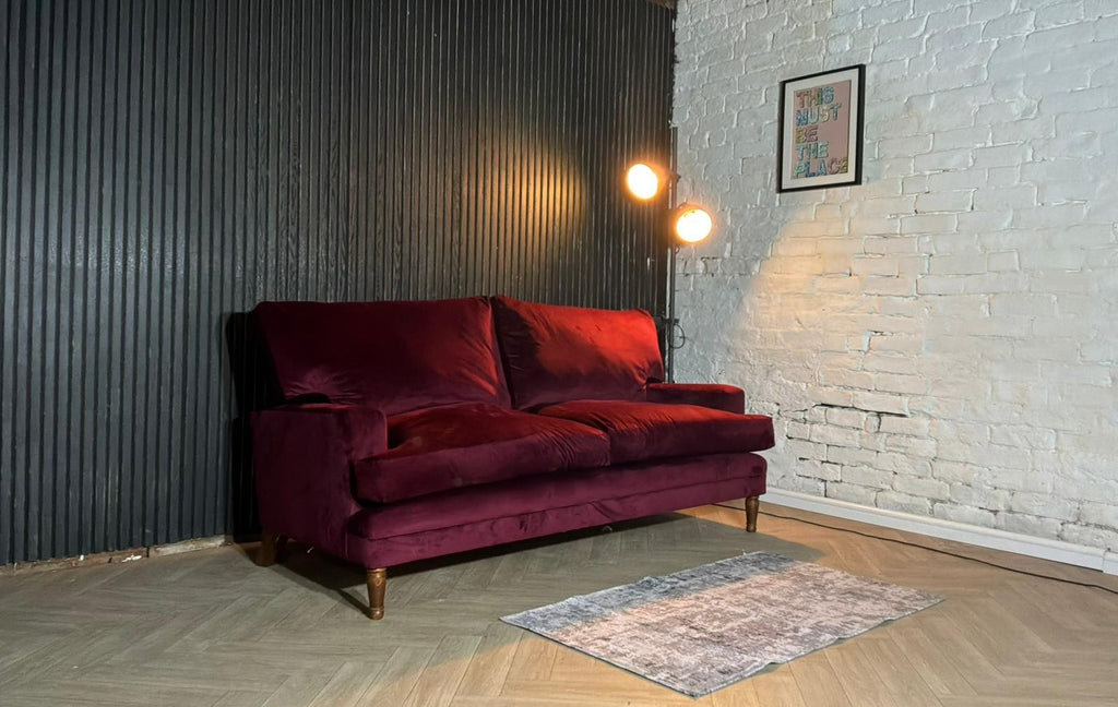 John Lewis 3-Seater Sofa – Red Velvet – RRP £1,199