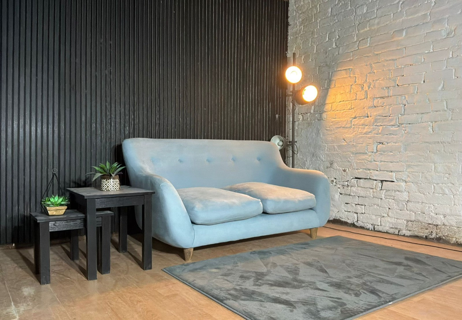 Loaf Monty Baby Blue Two-Seater Sofa