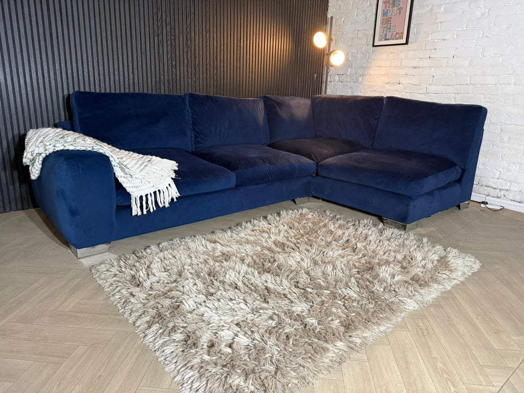 HIGH STREET BRAND NEXT Deep Sit Navy Blue Corner Sofa — RRP £2499