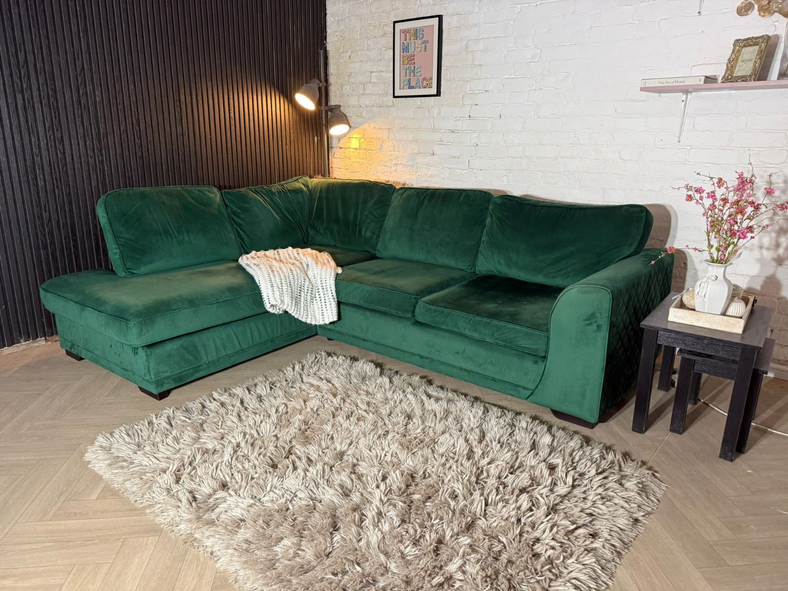 DFS Orka Bottle Green Corner Sofa – RRP £1,899 – Only £450