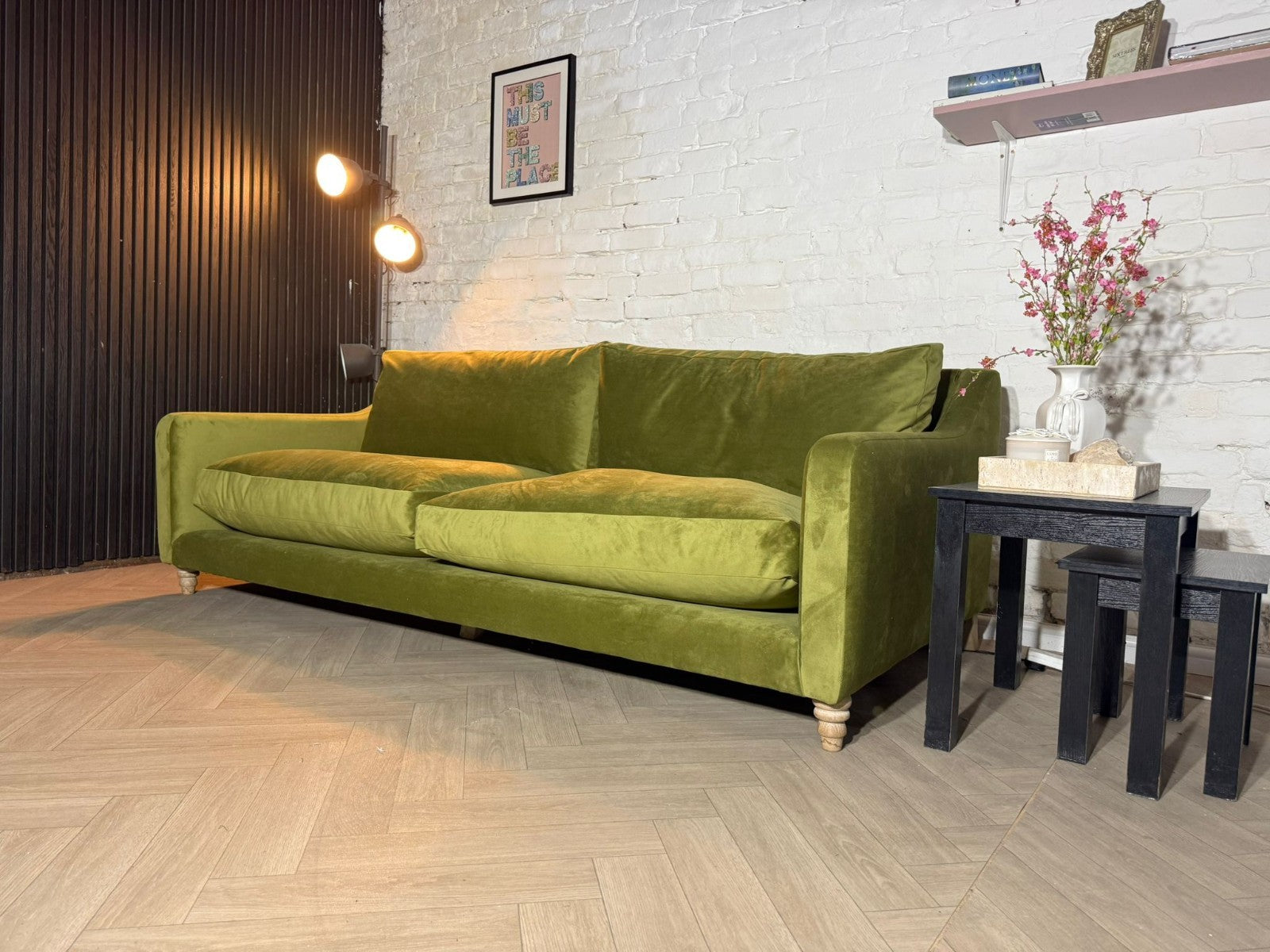 Loaf Squishmeister 3 Seater Sofa – Olive Green Velvet – RRP £3,495