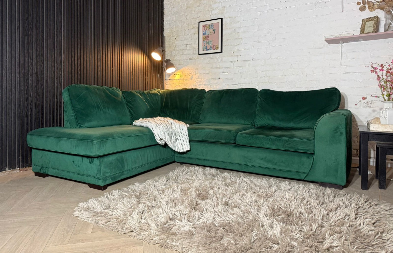 DFS Orka Bottle Green Corner Sofa – RRP £1,899 – Only £450