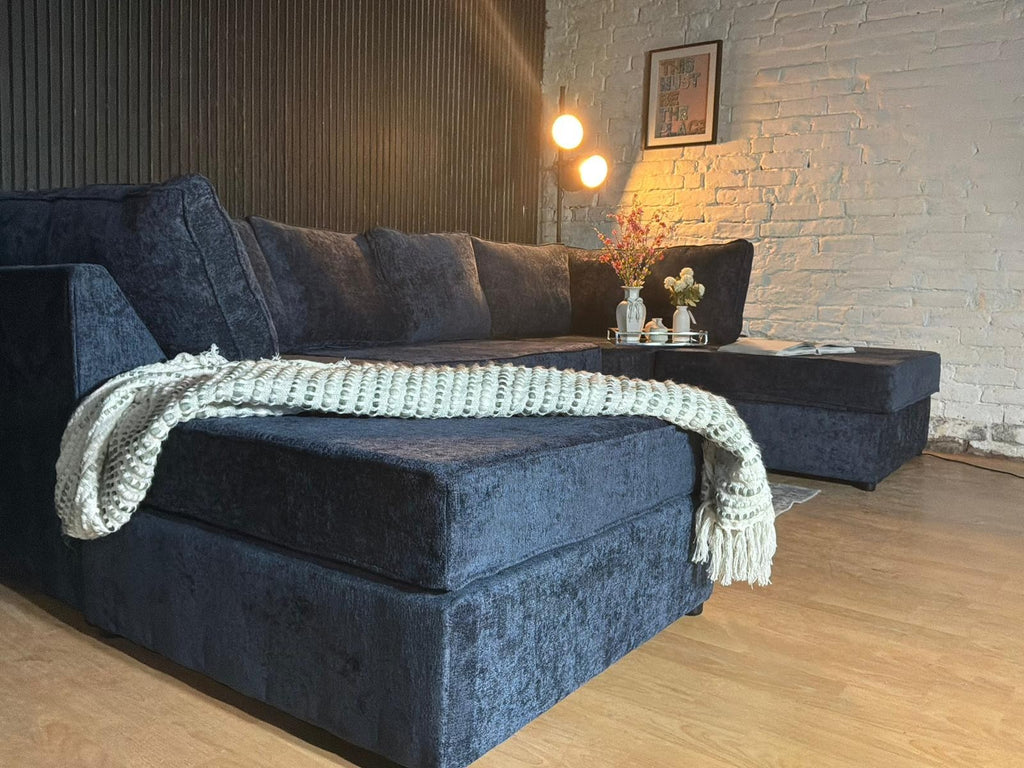 Luxury Navy U-Shape Corner Sofa