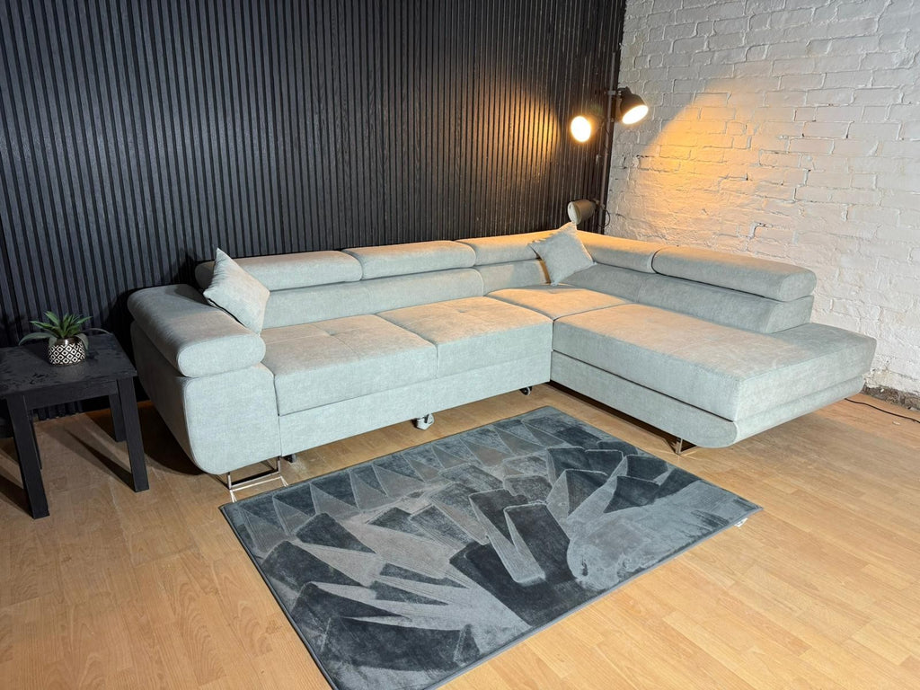 New Stock! MODERN CORNER SOFA BRAND NEW Light Grey Corner Sofa Bed with Storage