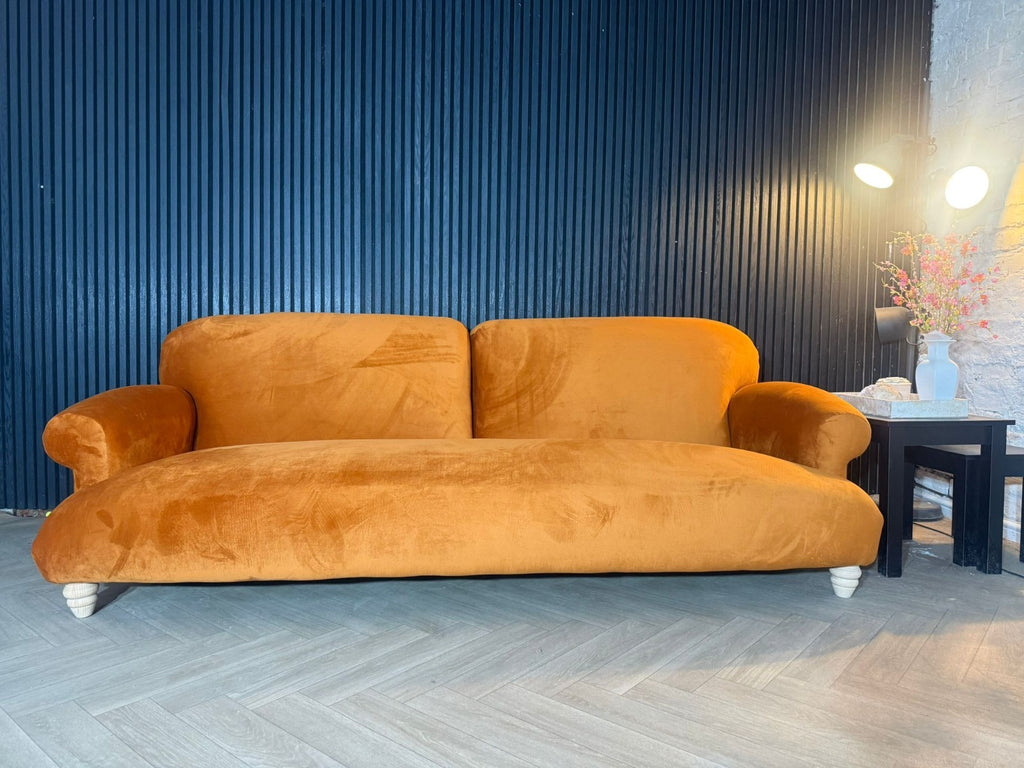 Loaf Soufflé Large 4 Seater Sofa – Bobby Buoy Orange Velvet | RRP £2,995