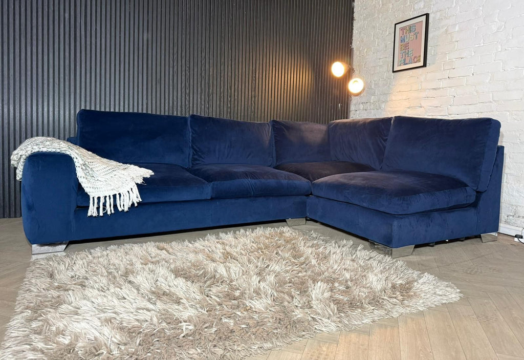 HIGH STREET BRAND NEXT Deep Sit Navy Blue Corner Sofa — RRP £2499
