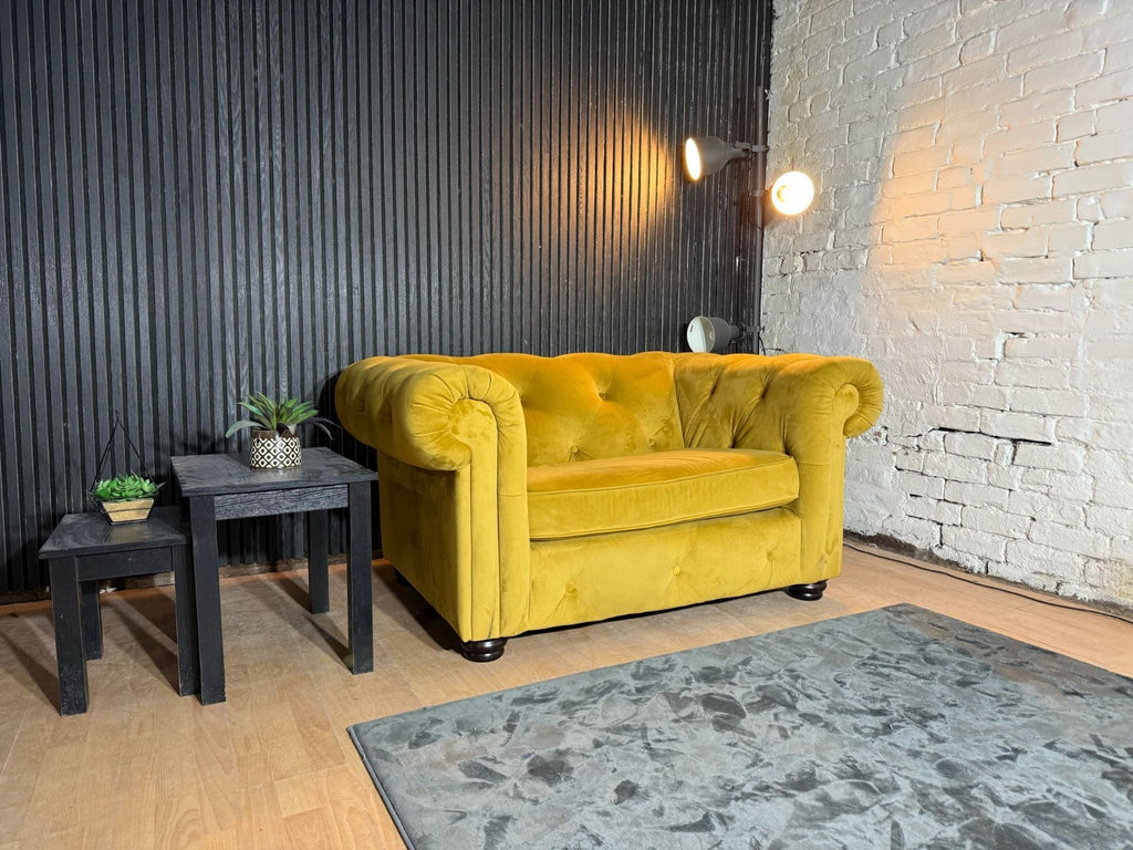 🛋️ DFS Yellow Chesterfield Armchair – RRP £999