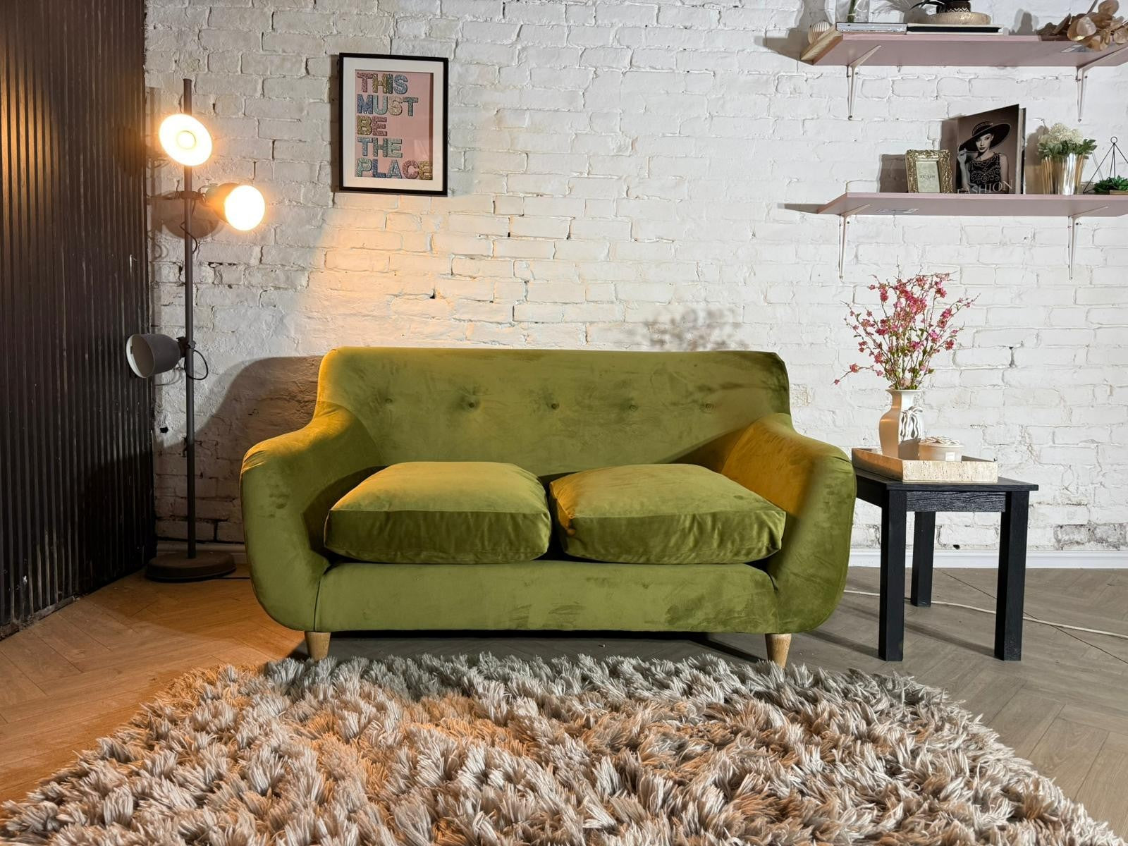 Loaf Monty Olive Green 2 Seater Sofa