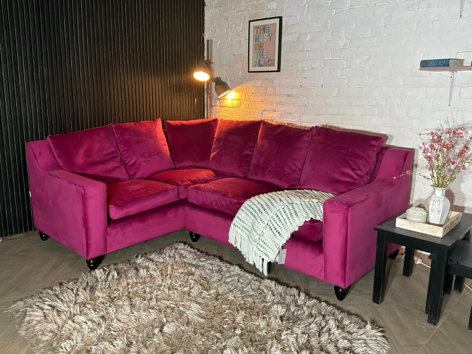 Loaf Cloud Corner Sofa – Pink Velvet – RRP £3,000+