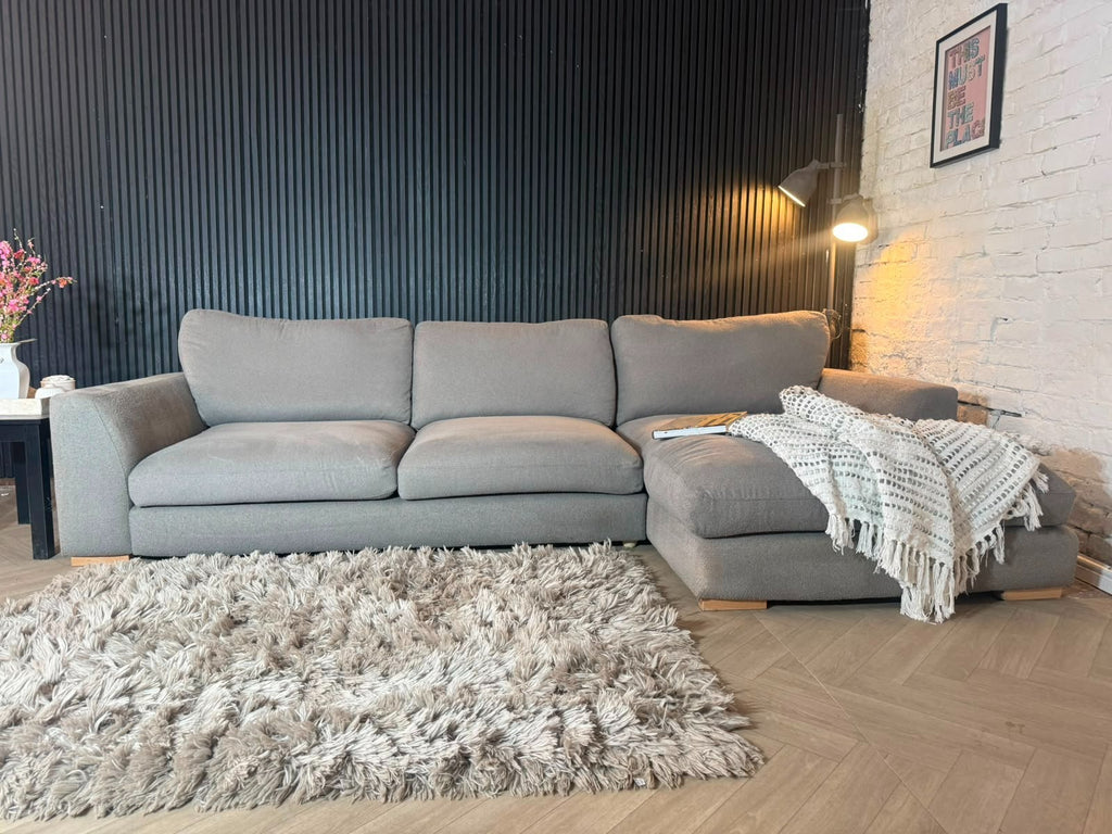 DFS Calix Grey Bouclé Corner Sofa | RRP £1,499 | 300 x 165cm