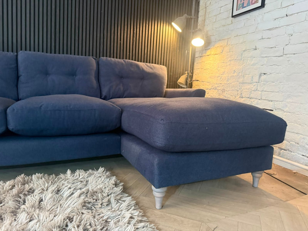 DFS Pattersdale Navy Chaise Sofa | RRP £1,999 | 250 x 165cm