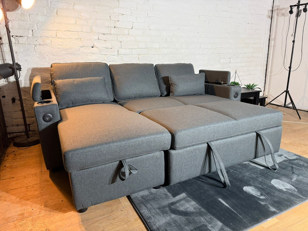 Brand New Sofa Bed with Storage & Charging Ports – 210 × 145