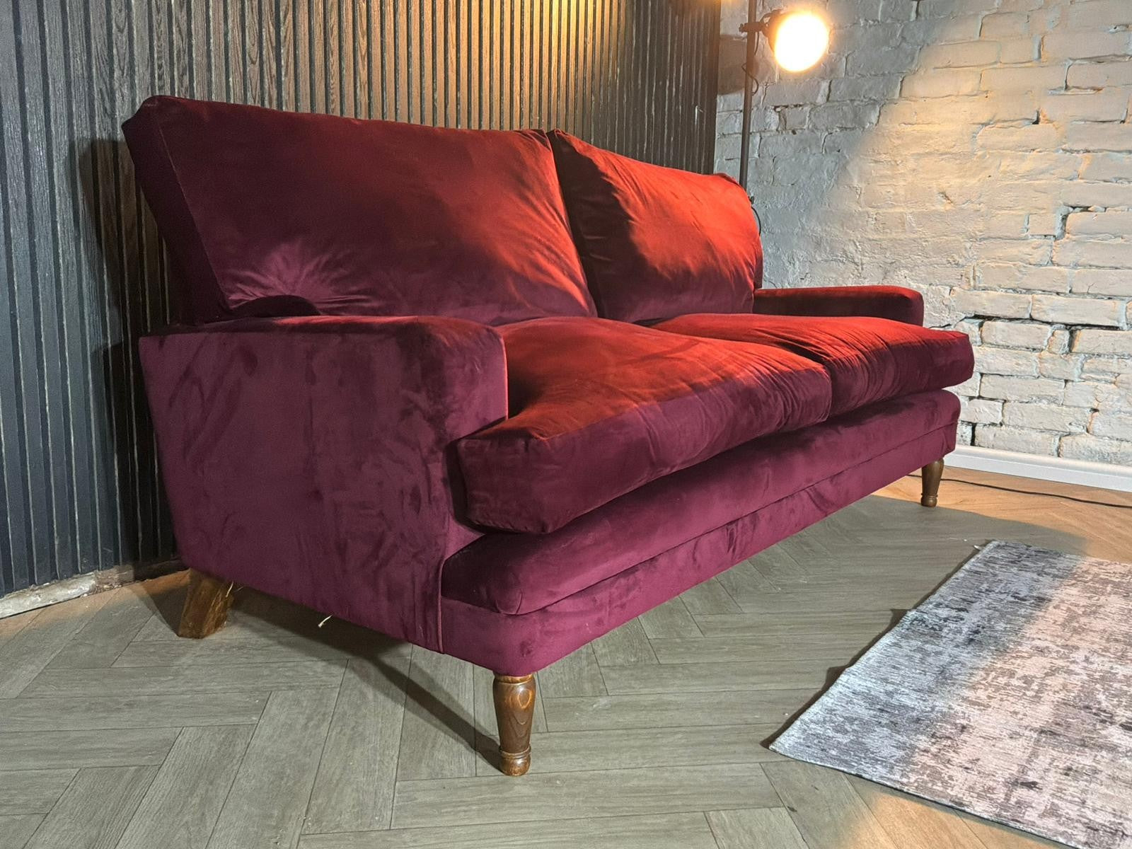John Lewis 3-Seater Sofa – Red Velvet – RRP £1,199