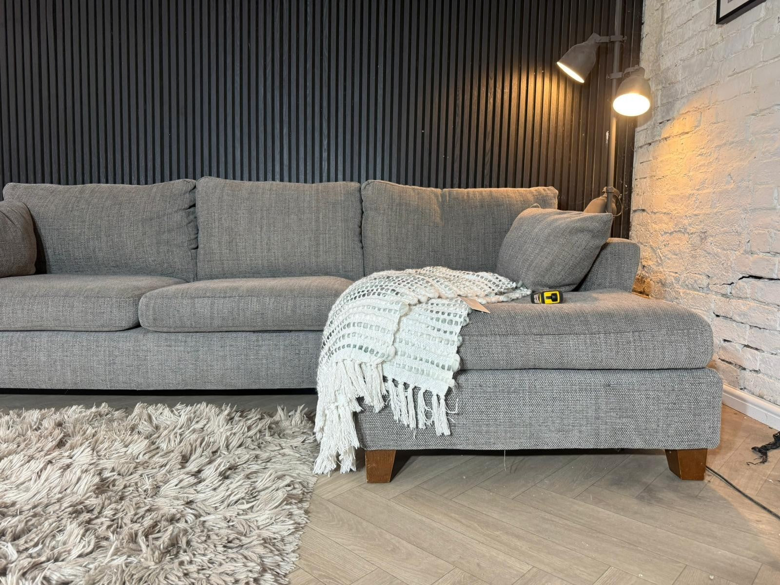 Next Dark Grey Corner Sofa – 260 x 145cm – Excellent Condition