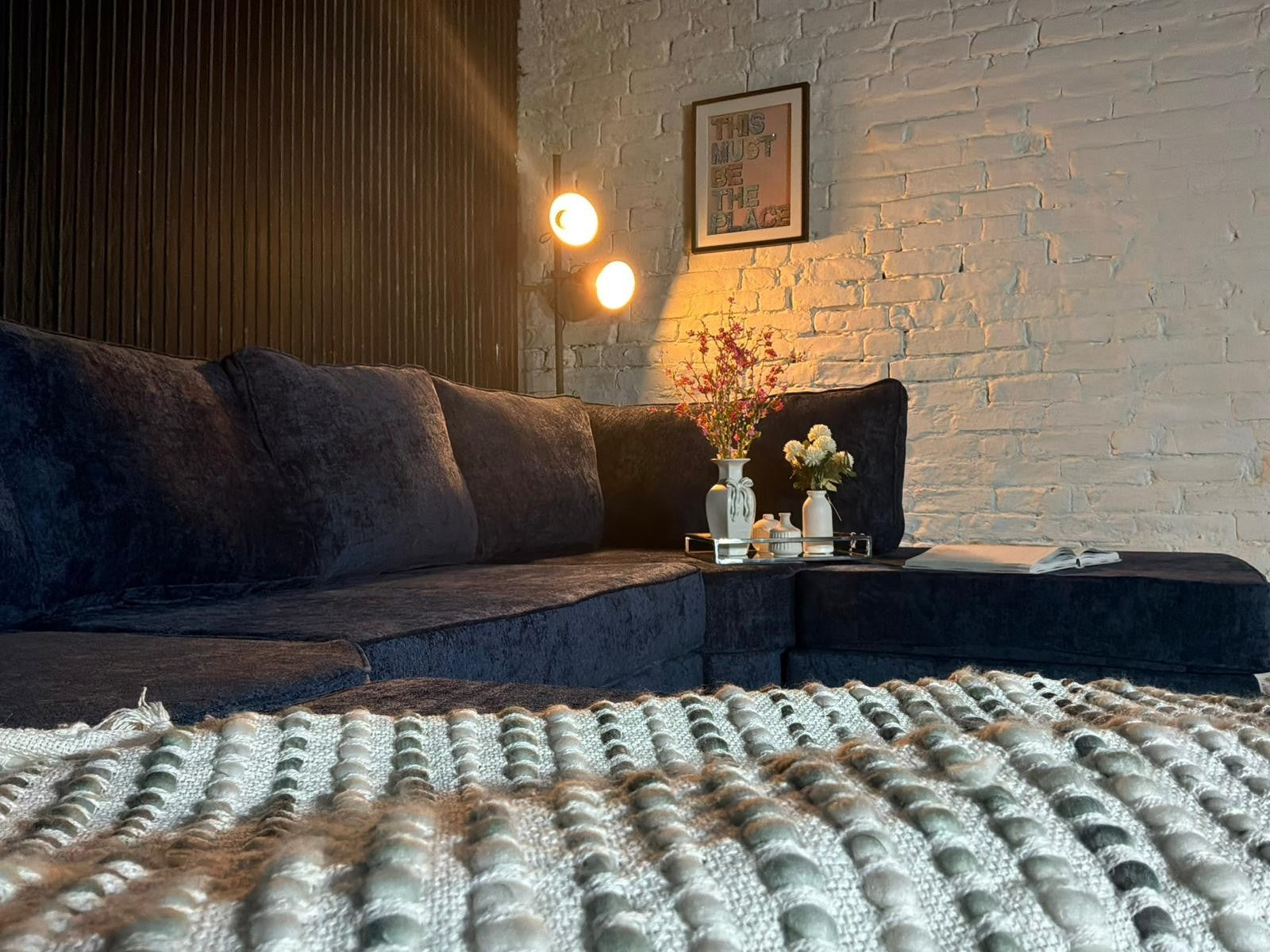 Luxury Navy U-Shape Corner Sofa