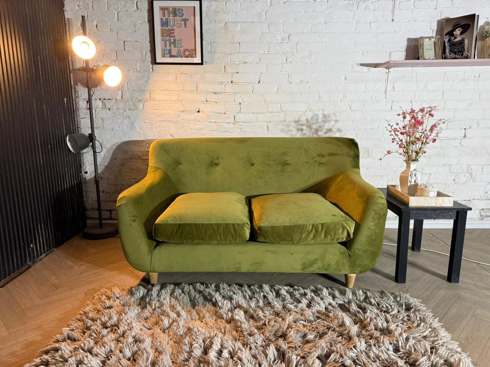 Loaf Monty Olive Green 2 Seater Sofa