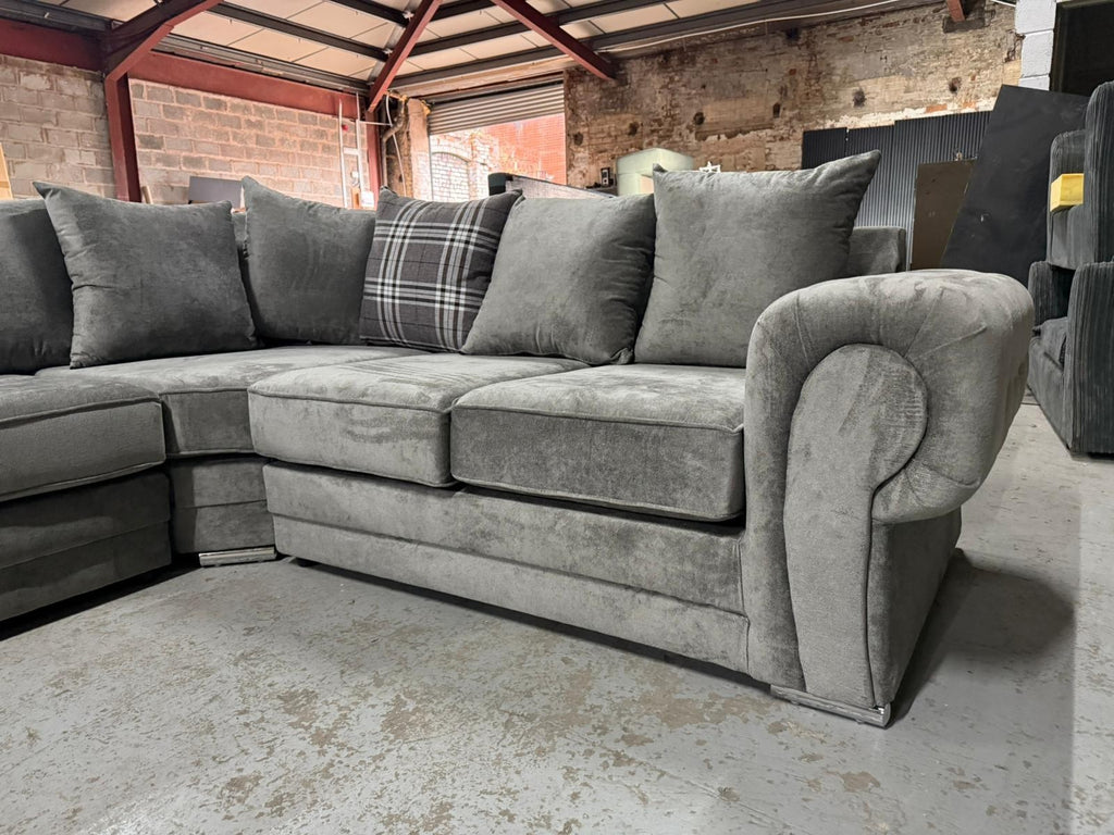 Grey Verona Scatterback Corner Sofa – Brand New