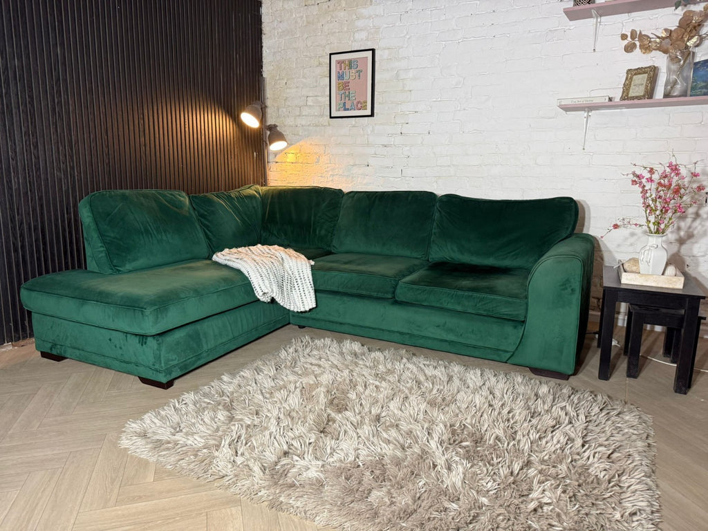 DFS Orka Bottle Green Corner Sofa – RRP £1,899 – Only £450