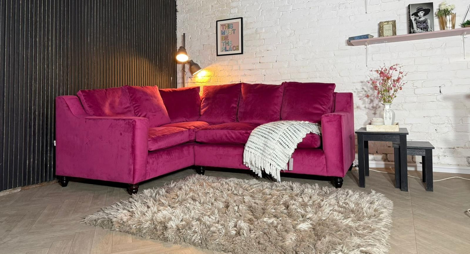 Loaf Cloud Corner Sofa – Pink Velvet – RRP £3,000+
